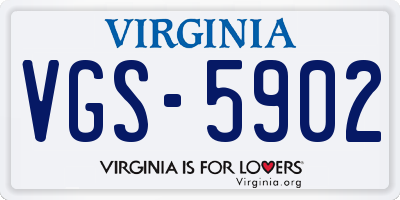 VA license plate VGS5902