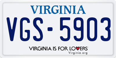 VA license plate VGS5903