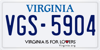 VA license plate VGS5904
