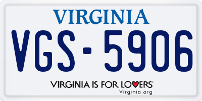 VA license plate VGS5906