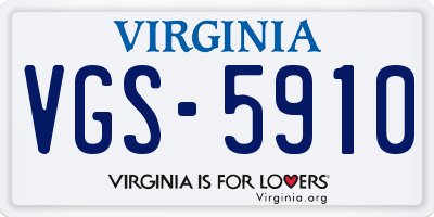 VA license plate VGS5910