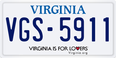 VA license plate VGS5911