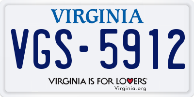 VA license plate VGS5912