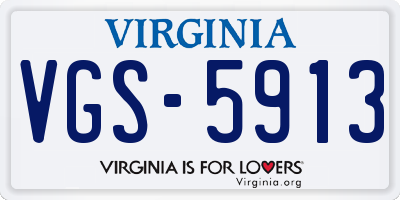 VA license plate VGS5913