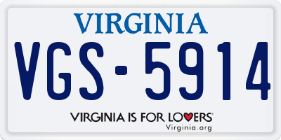 VA license plate VGS5914
