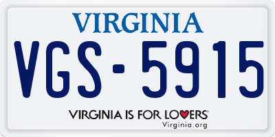 VA license plate VGS5915