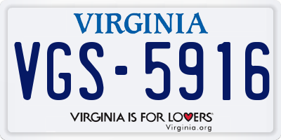 VA license plate VGS5916