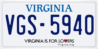 VA license plate VGS5940