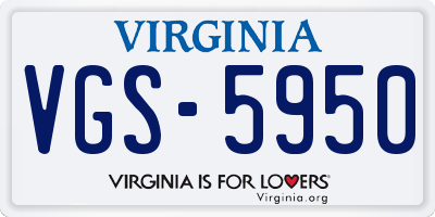 VA license plate VGS5950
