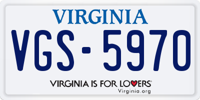 VA license plate VGS5970