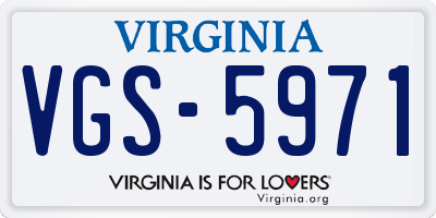 VA license plate VGS5971