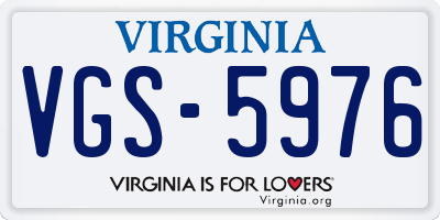 VA license plate VGS5976