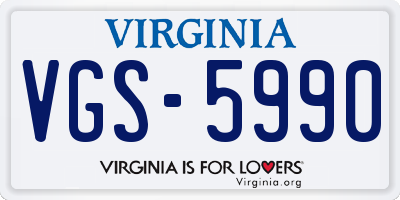 VA license plate VGS5990
