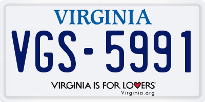 VA license plate VGS5991