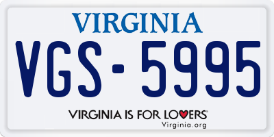 VA license plate VGS5995