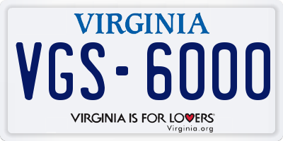 VA license plate VGS6000