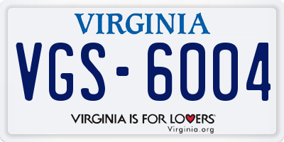 VA license plate VGS6004