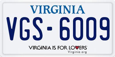 VA license plate VGS6009