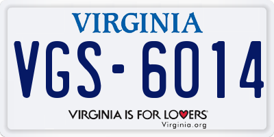 VA license plate VGS6014