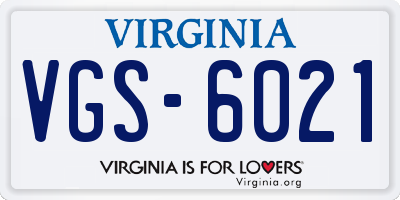 VA license plate VGS6021