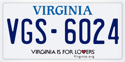 VA license plate VGS6024