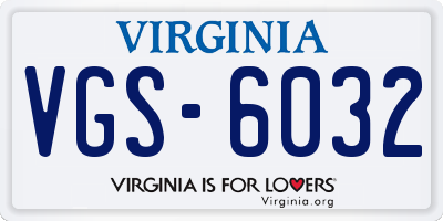 VA license plate VGS6032