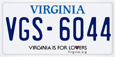 VA license plate VGS6044