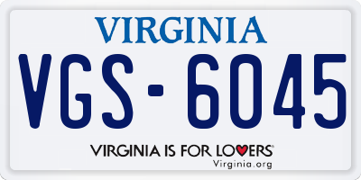 VA license plate VGS6045