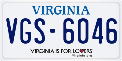 VA license plate VGS6046