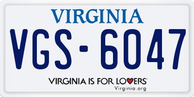 VA license plate VGS6047