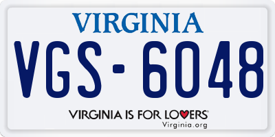VA license plate VGS6048