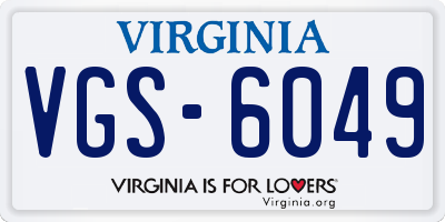VA license plate VGS6049