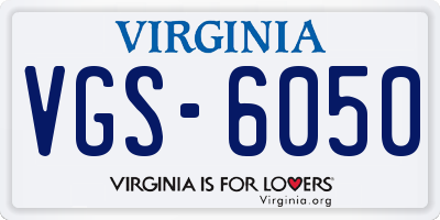 VA license plate VGS6050