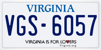 VA license plate VGS6057