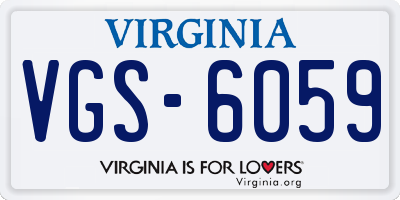 VA license plate VGS6059