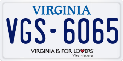 VA license plate VGS6065