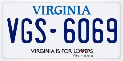 VA license plate VGS6069