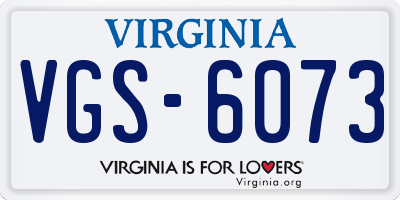VA license plate VGS6073