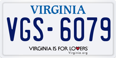 VA license plate VGS6079