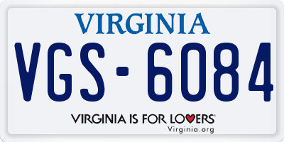 VA license plate VGS6084