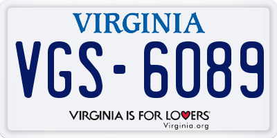 VA license plate VGS6089