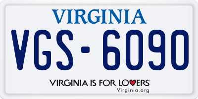VA license plate VGS6090