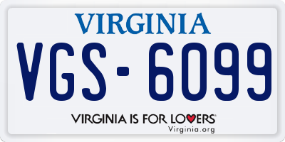 VA license plate VGS6099