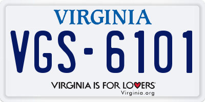 VA license plate VGS6101