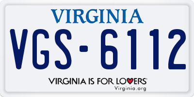 VA license plate VGS6112