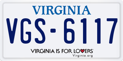 VA license plate VGS6117