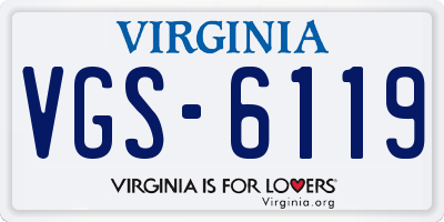 VA license plate VGS6119