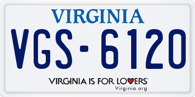 VA license plate VGS6120