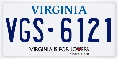 VA license plate VGS6121