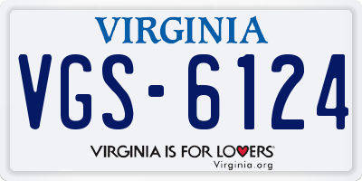 VA license plate VGS6124